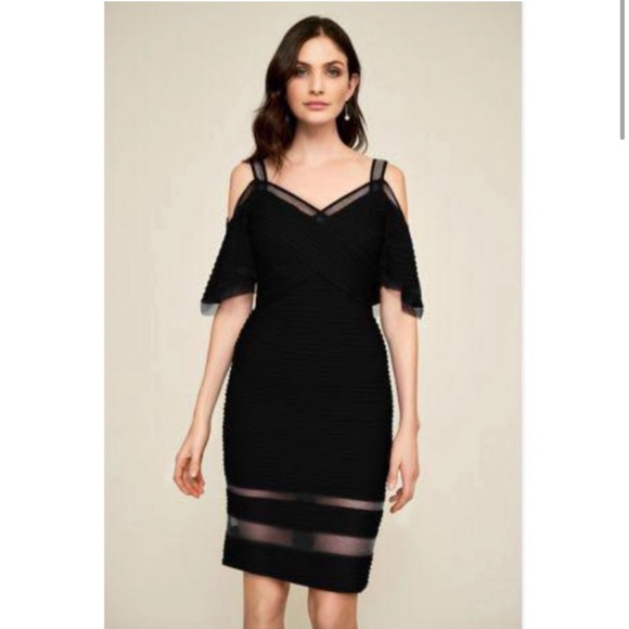 Tadashi Shoji Dresses & Skirts - TADASHI SHOJI Black Cold Shoulder Mini Nighttime Dress